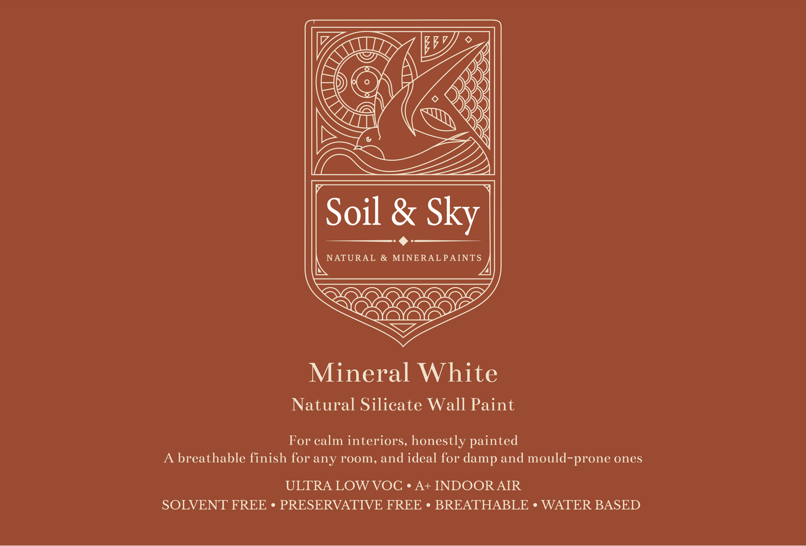 Soil & Sky Mineral White, natural silicate wall paint